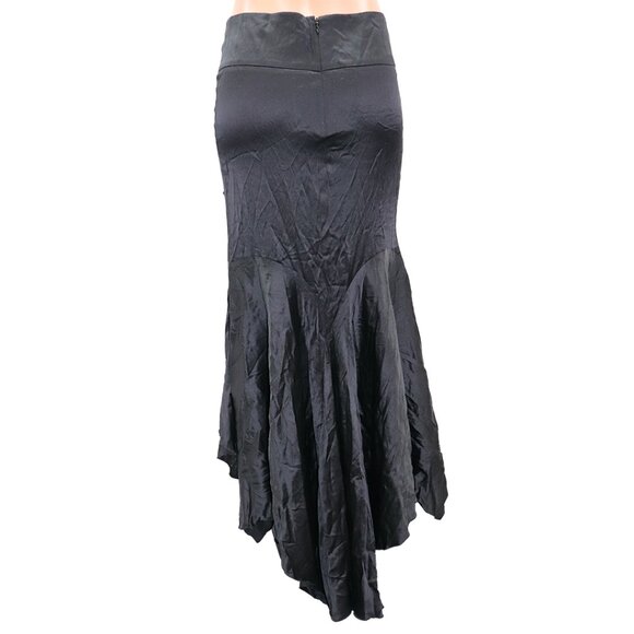 Marciano Black Silk high-low ruffle asymmetrical skirt S - Picture 3 of 5